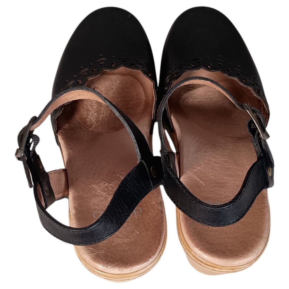 Dansko Mary Jane Shoes Toe Closed Black Leather Perforated Block Heel 38/7.5 - 8 - Picture 11 of 13